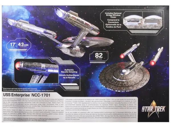 Skill 2 Model Kit USS Enterprise NCC-1701 Spacecraft "Star Trek: Strange New Worlds" (2022-Current) TV Series 1/1000 Scale Model by Polar Lights #4