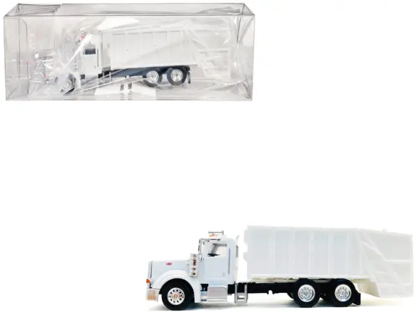 Peterbilt 367 Garbage Truck White 1/87 (HO) Plastic Model Car by Promotex #1