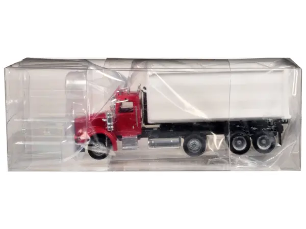 Peterbilt 367 Roll-Off Dump Truck Red with White Box 1/87 (HO) Plastic Model Car by Promotex #3