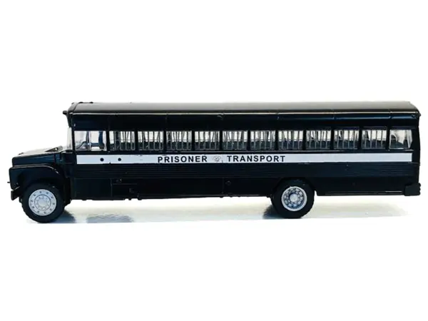 Prisoner Transport Bus Black 1/87 (HO) Plastic Model Car by Promotex #2