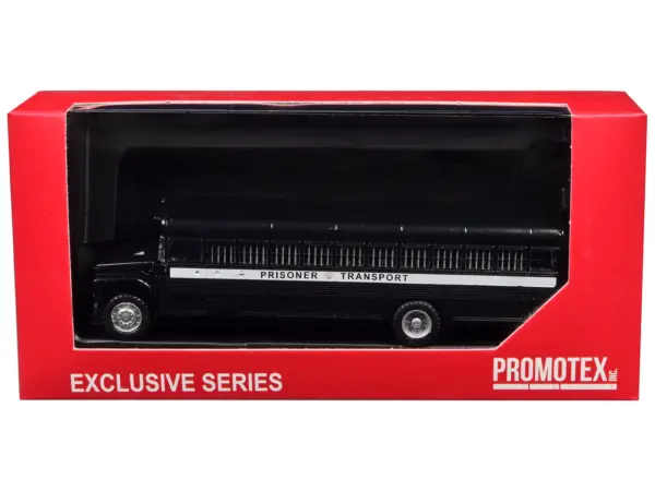 Prisoner Transport Bus Black 1/87 (HO) Plastic Model Car by Promotex #3
