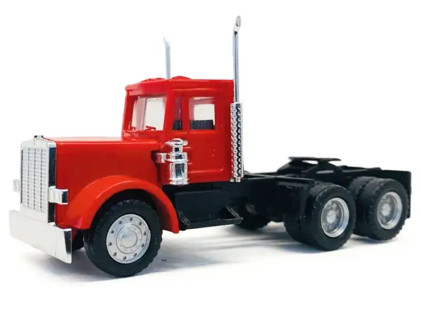 Peterbilt Short Day Cab with Updated Grill Red 1/87 (HO) Plastic Model Car by Promotex #2