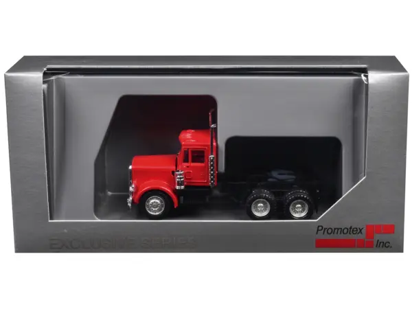 Peterbilt Short Day Cab with Updated Grill Red 1/87 (HO) Plastic Model Car by Promotex #3