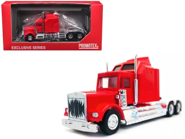 Kenworth W900 with Extra Large Sleeper Red 1/87 (HO) Plastic Model Car by Promotex #1