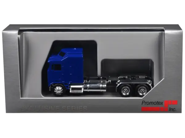Kenworth K100 with 1-Bar Grill and X-Long Chrome Chassis Blue 1/87 (HO) Plastic Model Car by Promotex #3