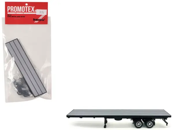 40ft Flatbed Trailer Gray Top 1/87 (HO) Plastic Model by Promotex #1