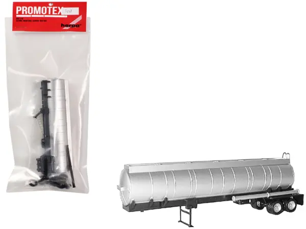 Chemical Tanker Trailer Silver 1/87 (HO) Plastic Model by Promotex #1
