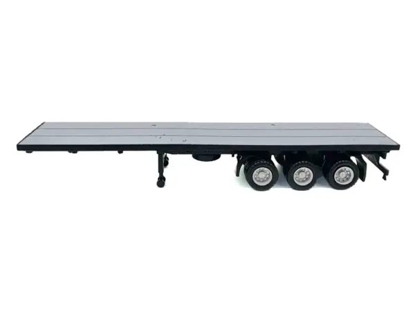 40ft 3-Axle Flatbed Trailer Gray Top 1/87 (HO) Plastic Model by Promotex #2