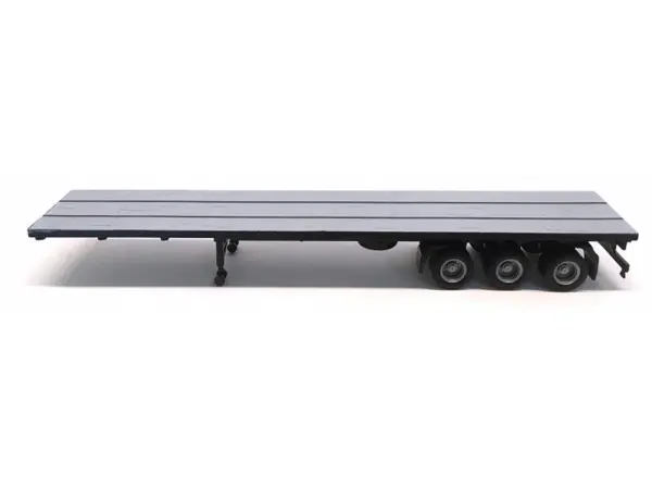 48ft 3-Axle Flatbed Trailer Gray Top 1/87 (HO) Plastic Model by Promotex #2