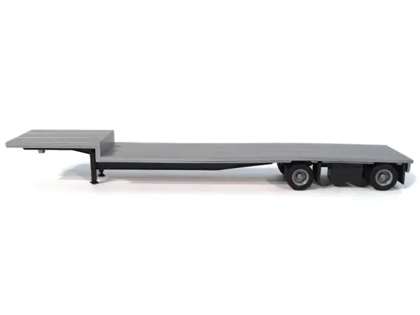 2-Axle Dropdeck Flatbed Trailer Silver Top 1/87 (HO) Plastic Model by Promotex #2