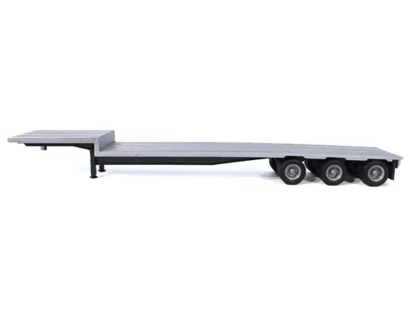 3-Axle Dropdeck Flatbed Trailer Silver Top 1/87 (HO) Plastic Model by Promotex #2