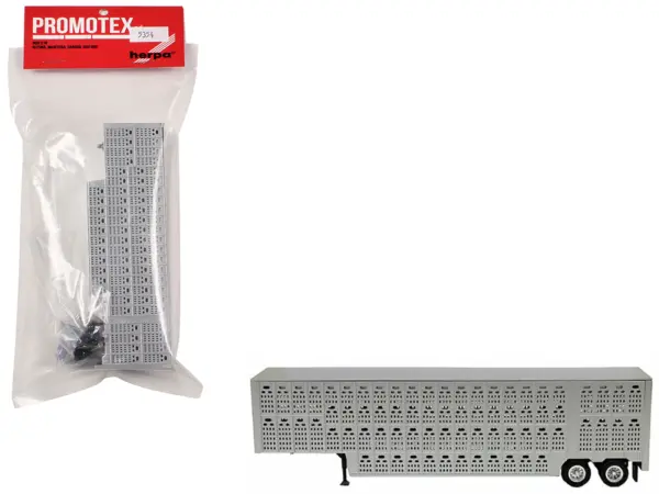 Livestock Trailer Silver 1/87 (HO) Plastic Model by Promotex #1