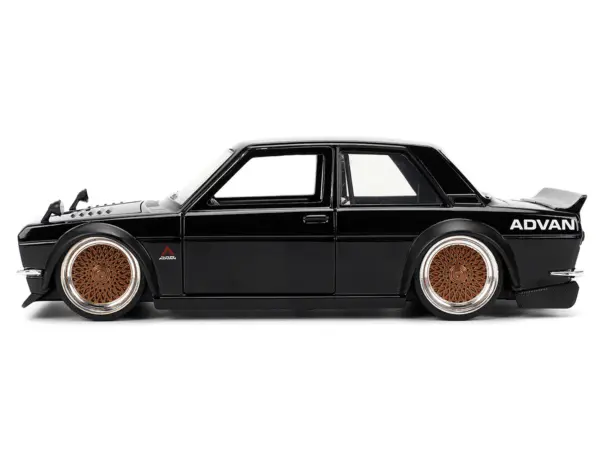 1973 Datsun 510 Black with Gold Wheels "JDM Tuners" Series 1/24 Diecast Model Car by Jada #3