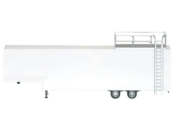 Race Horse Transport Trailer White 1/87 (HO) Plastic Model by Promotex #2