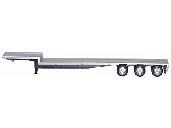 48ft 3-Axle Drop Deck Trailer with Chrome Wheels and Silver Top 1/87 (HO) Plastic Model by Promotex #2