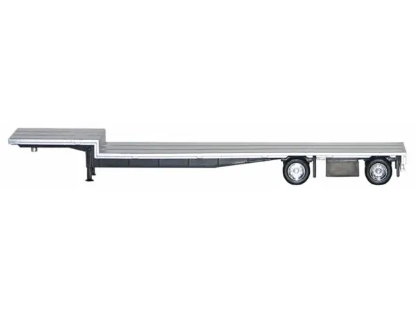 48ft Spread-Axle Drop Deck Trailer with Chrome Wheels and Silver Top 1/87 (HO) Plastic Model by Promotex #2