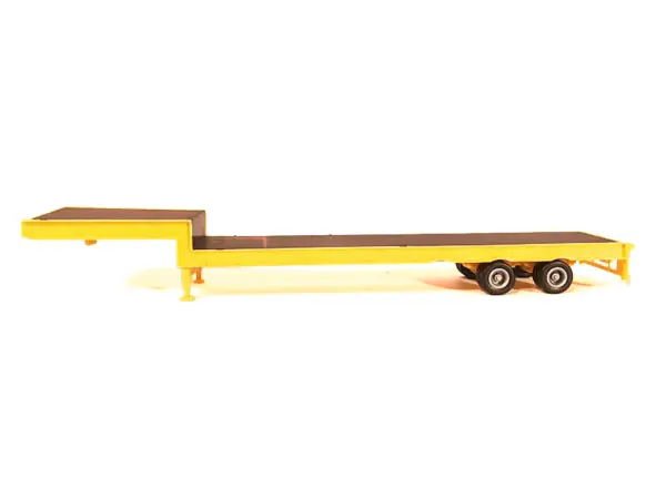 2-Axle Step Deck Equipment Trailer with Ramps Yellow 1/87 (HO) Plastic Model by Promotex #2