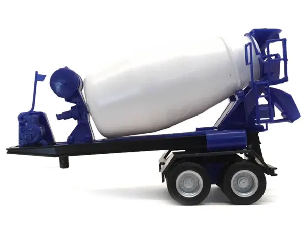 2-Axle Cement Mixer Trailer White and Blue 1/87 (HO) Plastic Model by Promotex #2