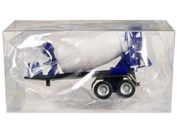 2-Axle Cement Mixer Trailer White and Blue 1/87 (HO) Plastic Model by Promotex #3