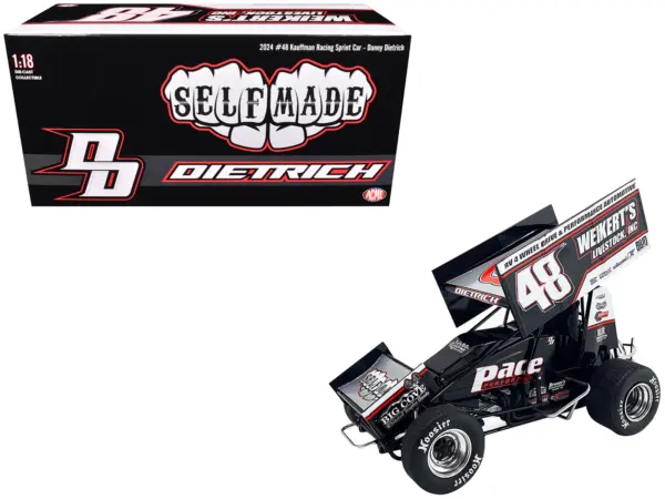 Winged Sprint Car #48 Danny Dietrich "Weikert's Livestock Inc." Gary Kauffman Racing (2024) 1/18 Diecast Model Car by ACME #1