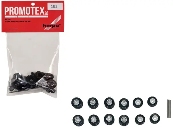 All-Terrain Wheel Sets (2 Front and 4 Rear) 1/87 (HO) Plastic Model by Promotex #1