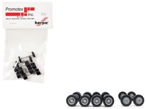 Planetary Hubs Wheel Set (2 Front and 4 Rear) 1/87 (HO) Plastic Model by Promotex #1