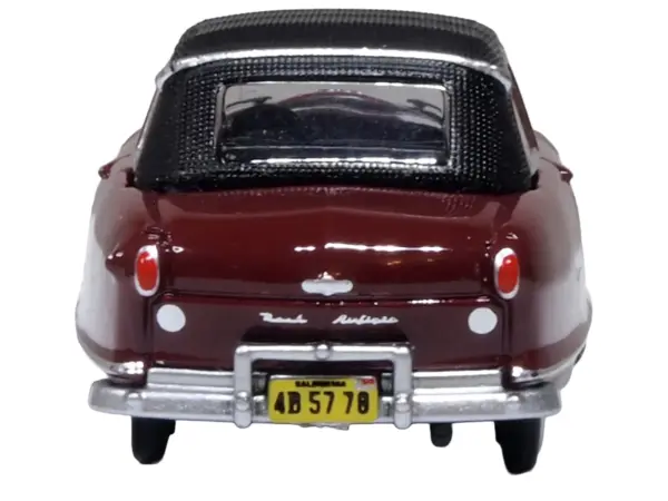 1950 Nash Rambler Custom Landau Convertible (Closed) Sunset Maroon with Black Top 1/87 (HO) Scale Diecast Model Car by Oxford Diecast #4