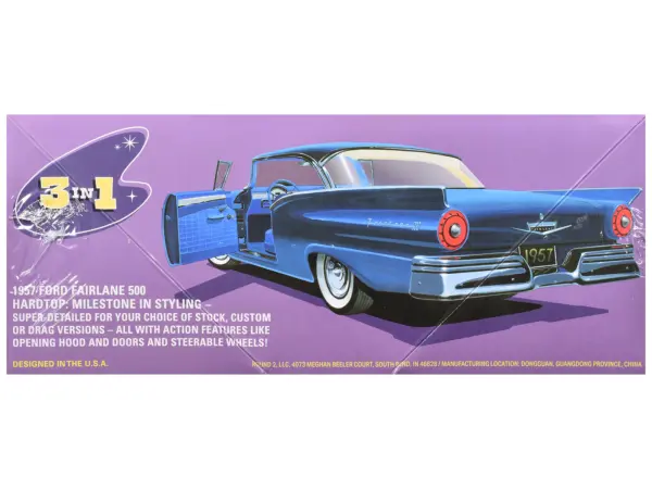 Skill 2 Model Kit 1957 Ford Fairlane Hardtop 3-in-1 Kit 1/25 Scale Model by AMT #3