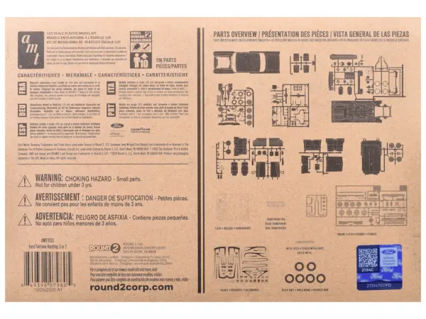 Skill 2 Model Kit 1957 Ford Fairlane Hardtop 3-in-1 Kit 1/25 Scale Model by AMT #4