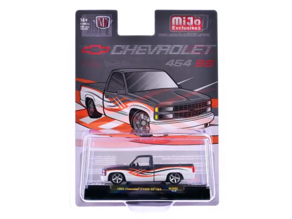 1992 Chevrolet C1500 SS 454 Pickup Truck Gray and White with Graphics Limited Edition to 9680 pieces Worldwide 1/64 Diecast Model Car by M2 Machines #3