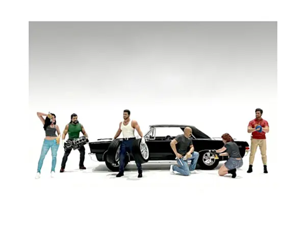 "Muscle Mechanics" 6 piece Figure Set for 1/18 Scale Models by American Diorama #1