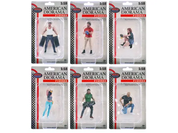 "Muscle Mechanics" 6 piece Figure Set for 1/18 Scale Models by American Diorama #3