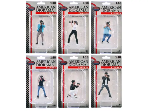 "Photographers" 6 piece Figure Set for 1/18 Scale Models by American Diorama #2
