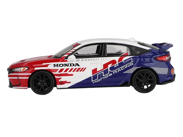Honda Civic TYPE R "2024 Pace Car HRC" White with Red and Blue Graphics Limited Edition 1/64 Diecast Model Car by Mini GT #2