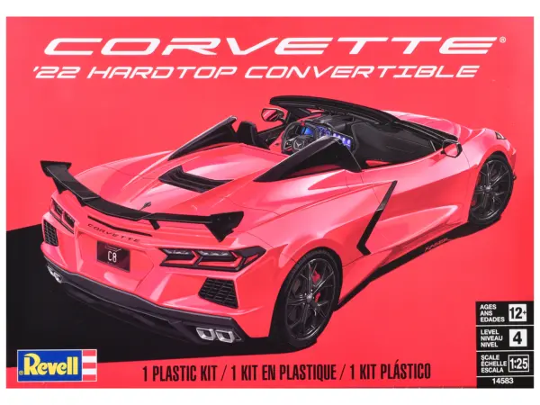 Level 4 Model Kit 2022 Chevrolet Corvette C8 Hardtop Convertible 1/25 Scale Model by Revell #1