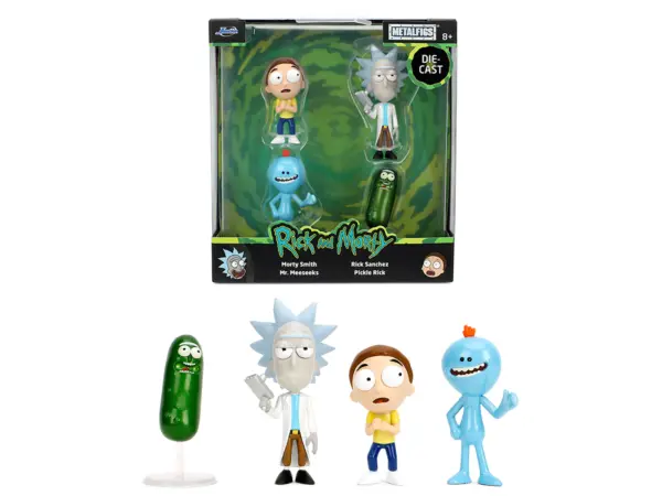 Set of 4 Diecast Figures "Rick and Morty" (2013-Current) TV Series "Metalfigs" Series Diecast Models by Jada #1