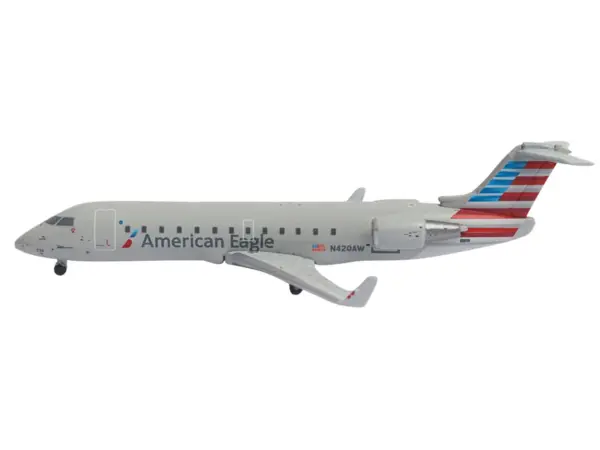 Bombardier CRJ200 Commercial Aircraft "American Eagle - Air Wisconsin" (N420AW) Gray with Red and Blue Tail 1/400 Diecast Model Airplane by GeminiJets #2