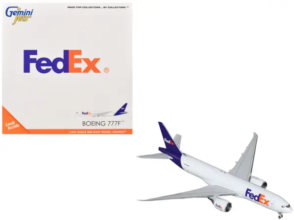 Boeing 777F Commercial Aircraft "FedEx (Federal Express)" (N895FD) White with Purple Tail 1/400 Diecast Model Airplane by GeminiJets #1