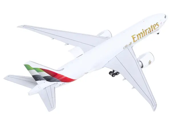 Boeing 777F Commercial Aircraft "Emirates SkyCargo" (A6-EFV) White with Striped Tail "Interactive Series" 1/400 Diecast Model by GeminiJets #3