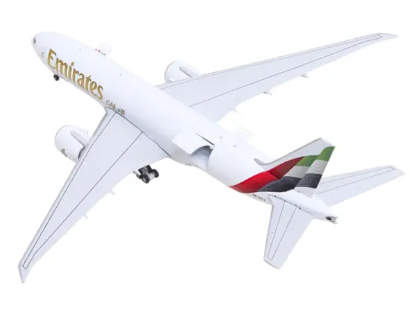 Boeing 777F Commercial Aircraft "Emirates SkyCargo" (A6-EFV) White with Striped Tail "Interactive Series" 1/400 Diecast Model by GeminiJets #4