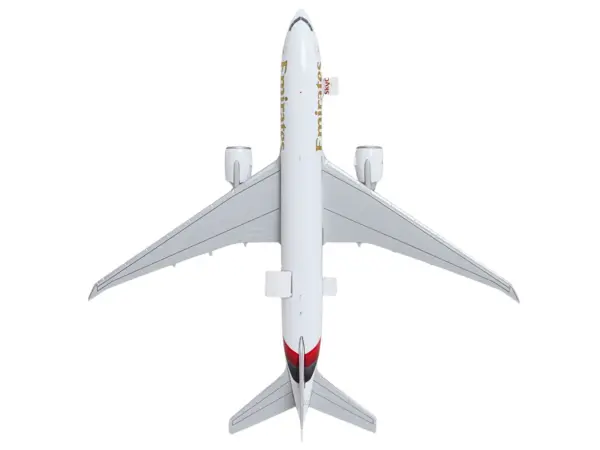 Boeing 777F Commercial Aircraft "Emirates SkyCargo" (A6-EFV) White with Striped Tail "Interactive Series" 1/400 Diecast Model by GeminiJets #5