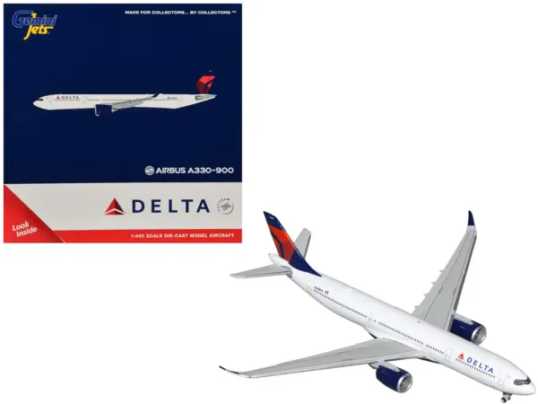 Airbus A330-900 Commercial Aircraft "Delta Air Lines" (N408DX) White with Red and Blue Tail 1/400 Diecast Model by GeminiJets #1