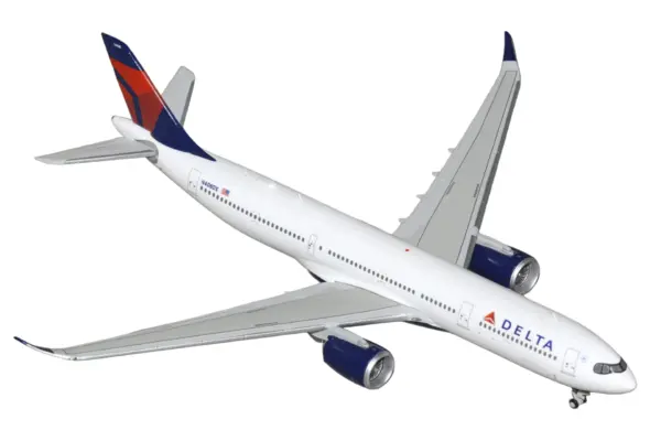 Airbus A330-900 Commercial Aircraft "Delta Air Lines" (N408DX) White with Red and Blue Tail 1/400 Diecast Model by GeminiJets #2