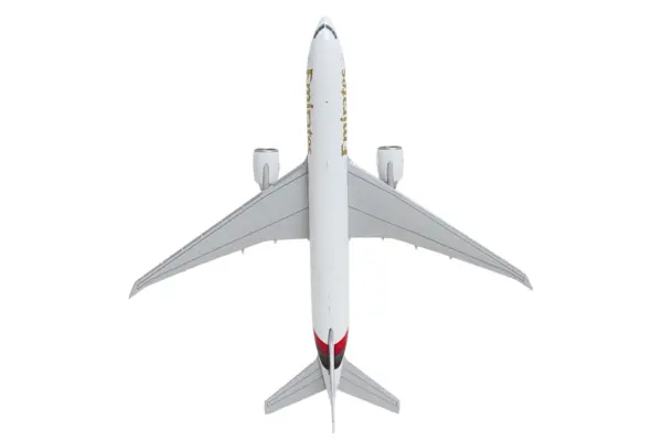 Boeing 777F Commercial Aircraft "Emirates SkyCargo" (A6-EFV) White with Striped Tail 1/400 Diecast Model by GeminiJets #5