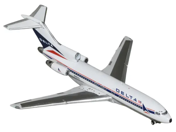 Boeing 727-100 Commercial Aircraft "Delta Air Lines" (N1633) White with Red and Blue Stripes 1/400 Diecast Model by GeminiJets #2