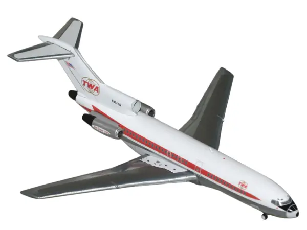 Boeing 727-100 Commercial Aircraft "Trans World Airlines" (N851TW) White with Red Stripes 1/400 Diecast Model by GeminiJets #2