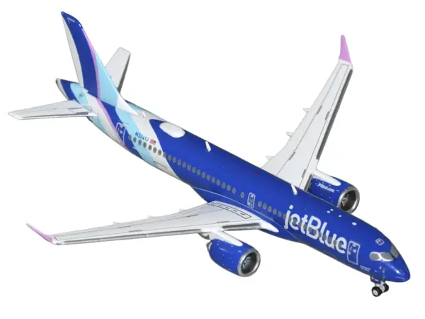 Airbus A220-300 Commercial Aircraft "JetBlue Airways" (N3241J) Blue with Striped Tail 1/400 Diecast Model by GeminiJets #2