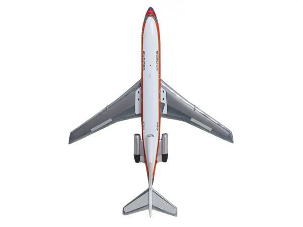 Boeing 727-100 Commercial Aircraft "United Airlines - Saul Bass Livery" (N7001U) White with Stripes 1/400 Diecast Model by GeminiJets #5