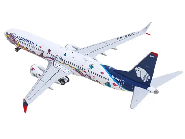 Boeing 737 MAX 9 Commercial Aircraft "Aeromexico - Kukulcan" (XA-GQS) White with Graphics and Blue Tail 1/400 Diecast Model by GeminiJets #4