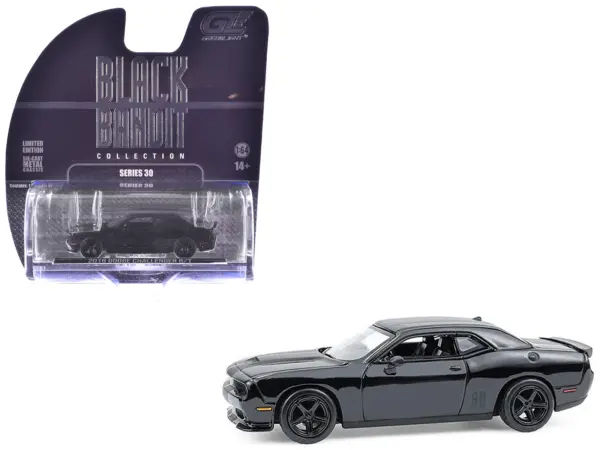 2016 Dodge Challenger R/T Hemi Black "Black Bandit" Series 30 1/64 Diecast Model Car by Greenlight #1